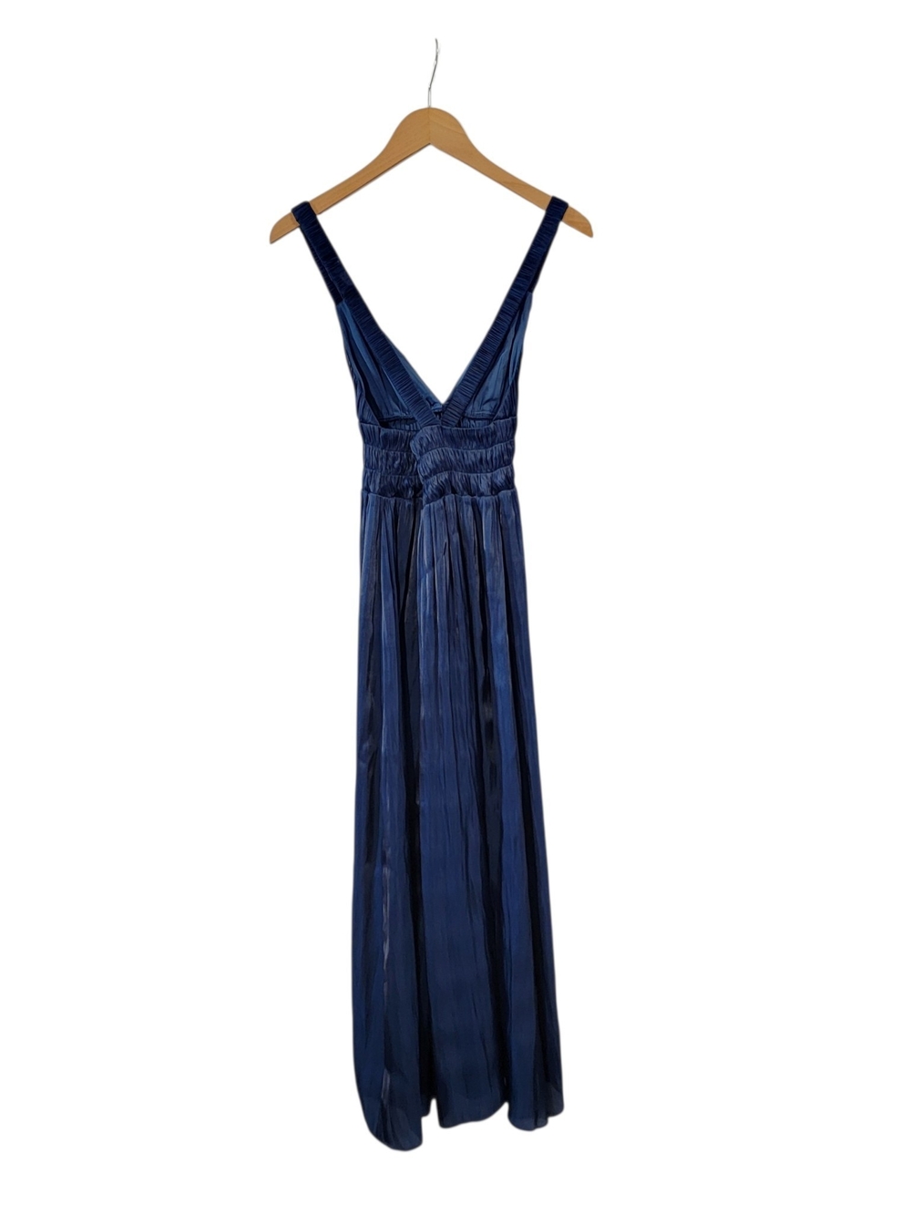 Few Moda O.P.T. Deep Navy V-Neck Midi Dress with Smocked Waist